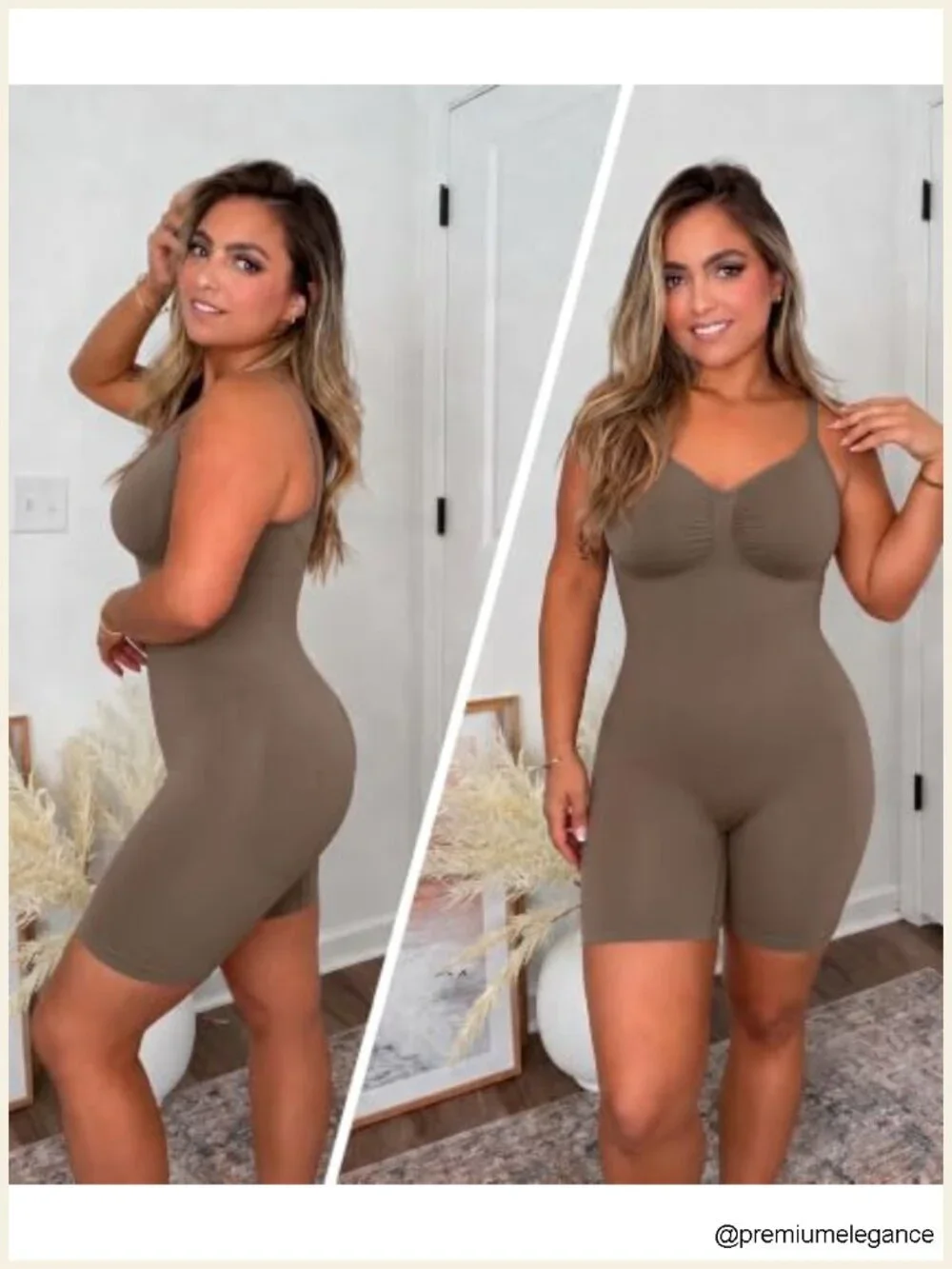 Seamless Tummy Control Bodysuit Shapewear Mid Thigh Body Shaper Compression